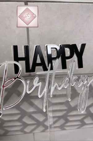 SLICED Double layered Happy Birthday Acrylic topper
