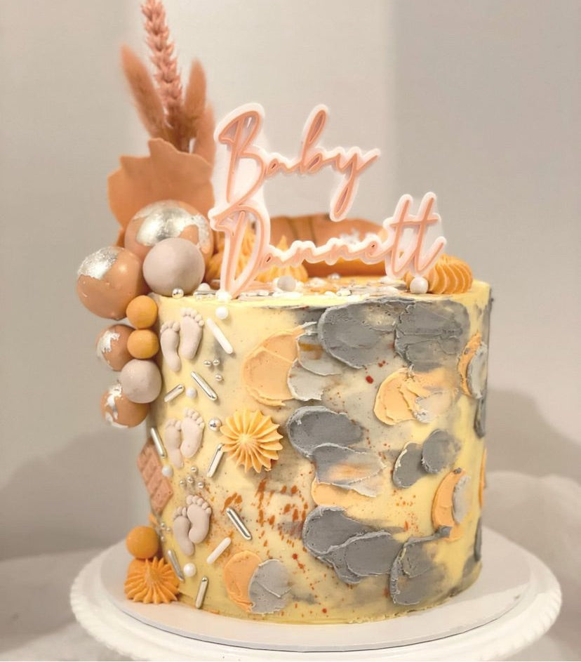 'Baby'- Double layer acrylic cake topper