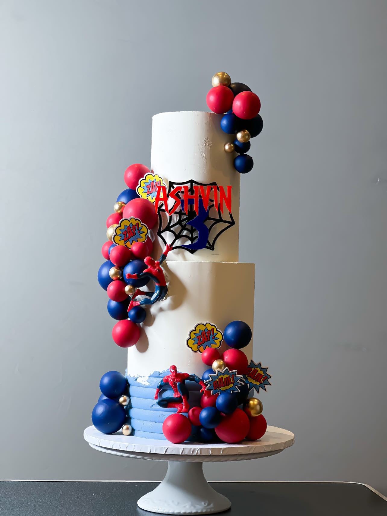'Sliced' SpiderMan/ Web Cake Charm/Topper