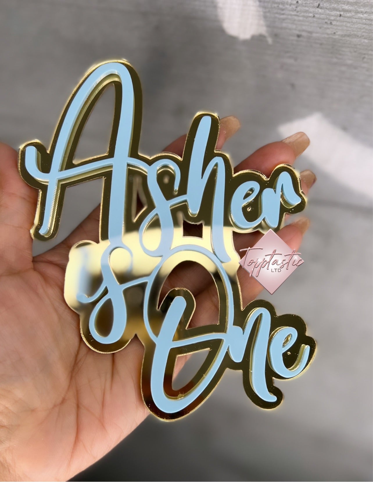 Double layer Name is Age acrylic charm