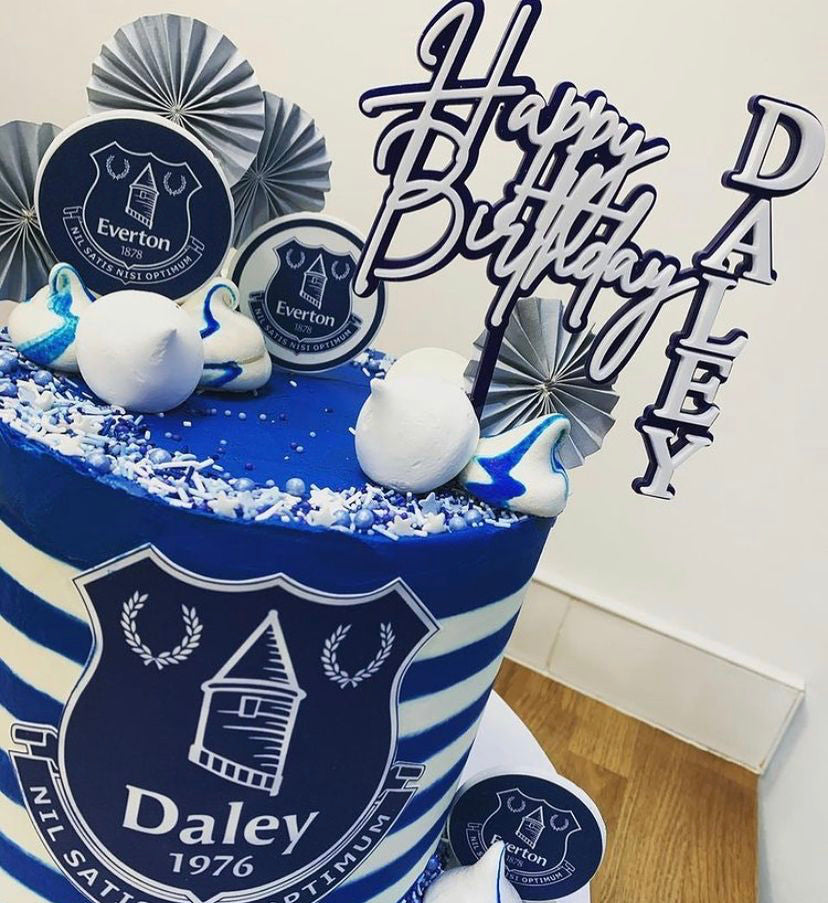 Happy Birthday Waterfall/ floating/vertical acrylic Cake Topper