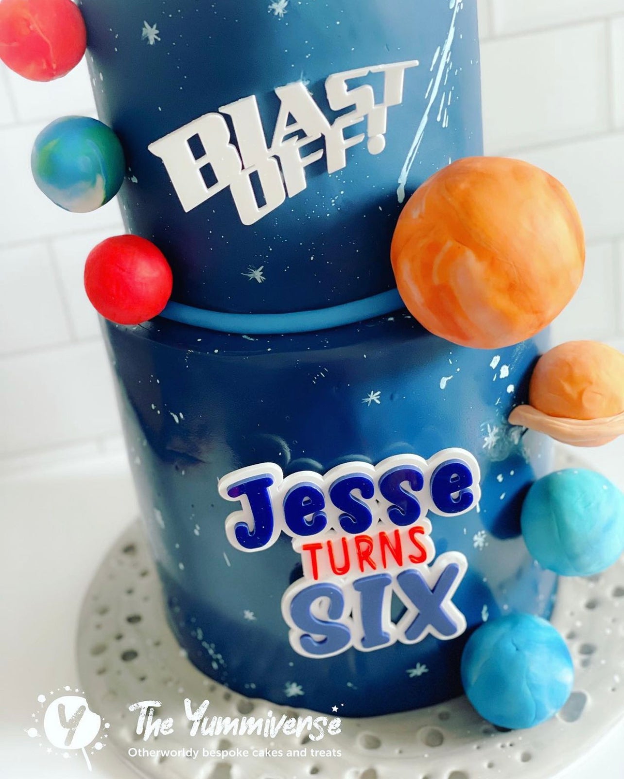 Blast-off! Acrylic cake charm