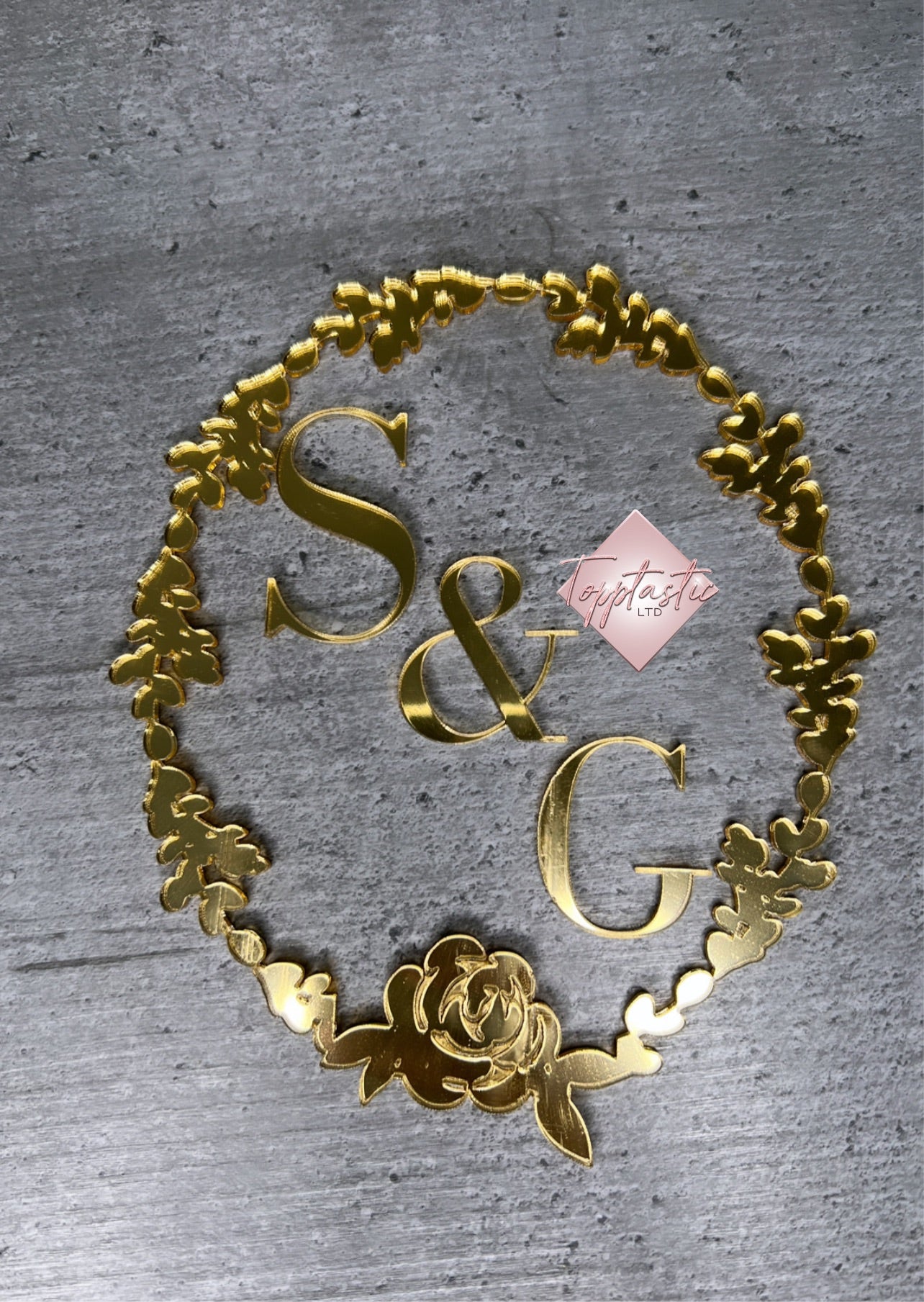 Floral wreath/ frame and Initial Set