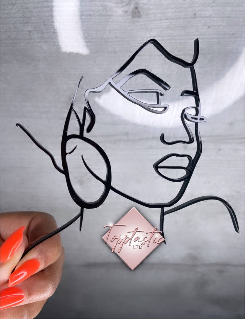 'ABENA®' Minimalist face art charm/ silhouette