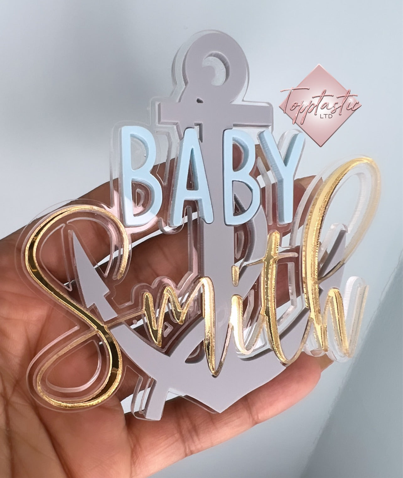 Sliced' Anchor/ Baby Cake Charm/Topper