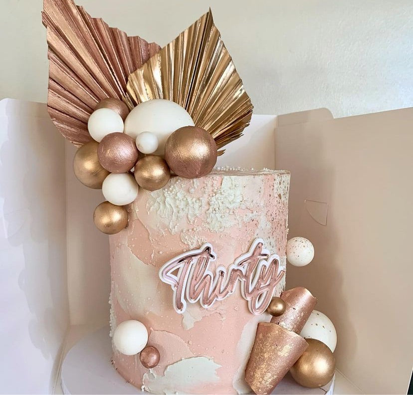 Double layered Name/ Single word Cake Charm: Choose your Font