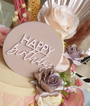 Happy Birthday, Disc Cake Topper