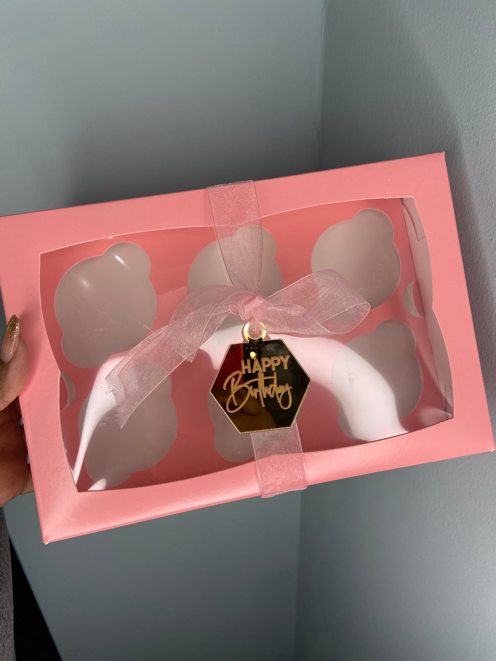 Happy Birthday 2.5 inches wide Tag. Mirror finish. Pack of 2