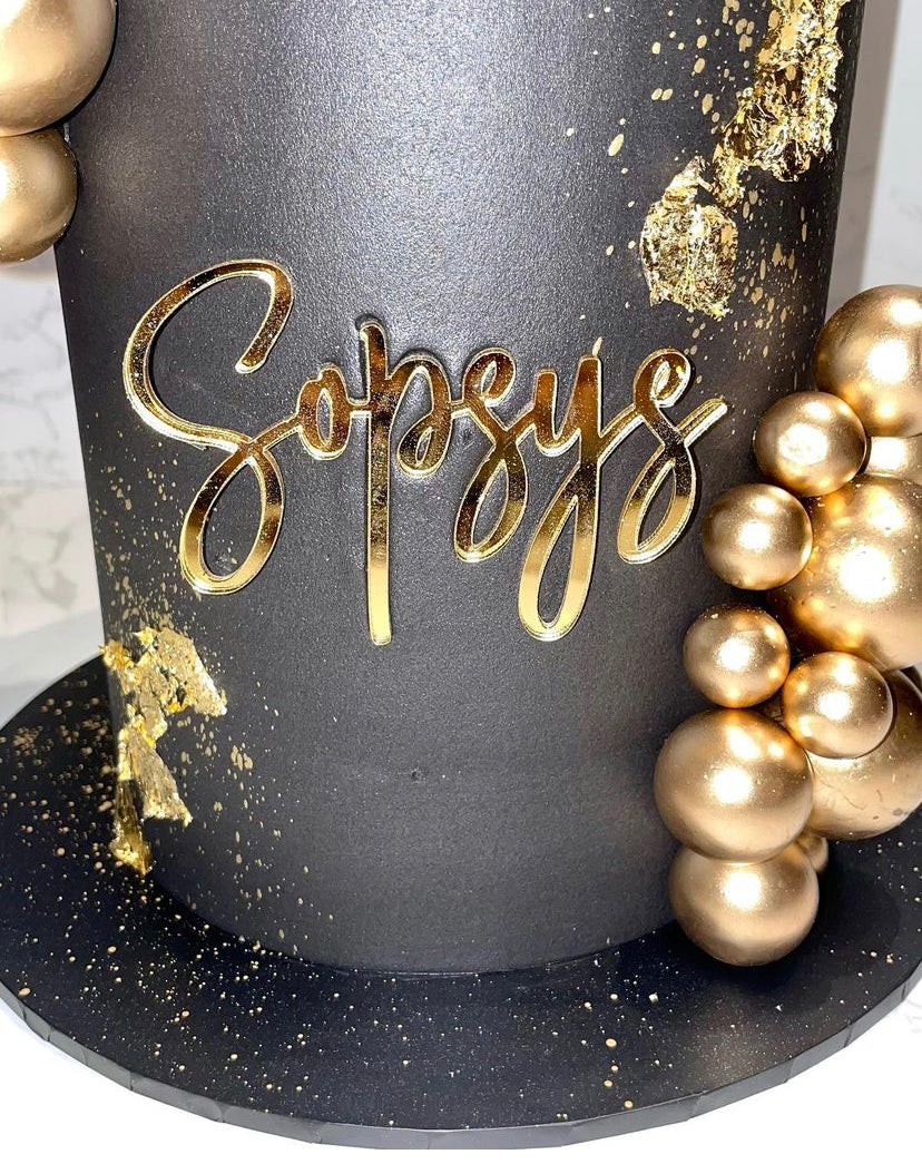 Loop font, Name/ Word Acrylic cake charm