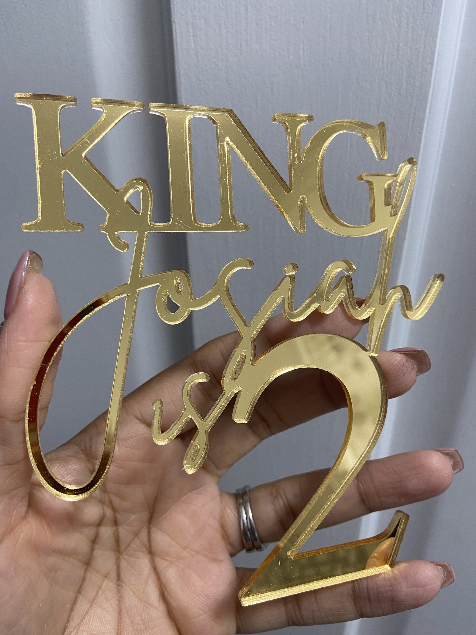 'Name is Age' Acrylic cake charm