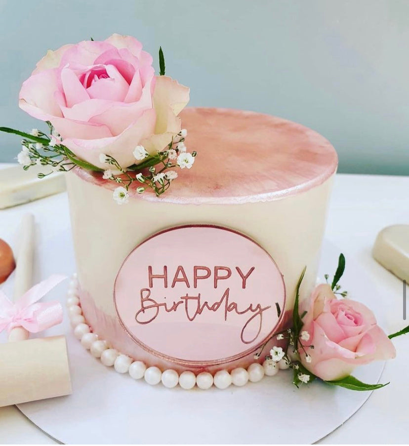 Engraved 'Happy Birthday' Cupcake Acrylic discs- PACK OF 2