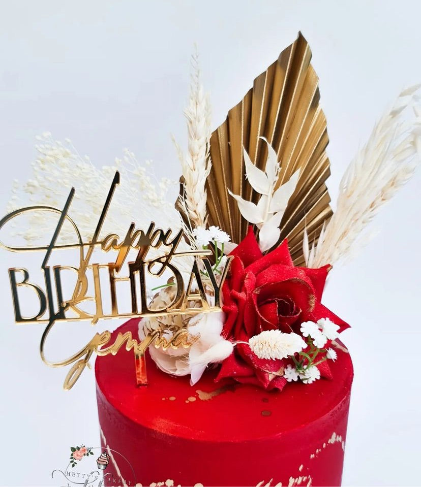 'Happy Birthday' Acrylic Cake topper