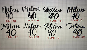 Name & Age Charm set: Choose your Font