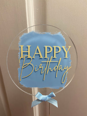 X Small ' HAPPY BIRTHDAY' Circle Acrylic Paddle- Paint pack