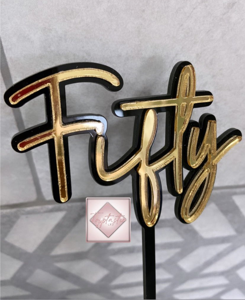 Double layered Name/ Single word Cake Topper: Choose your Font