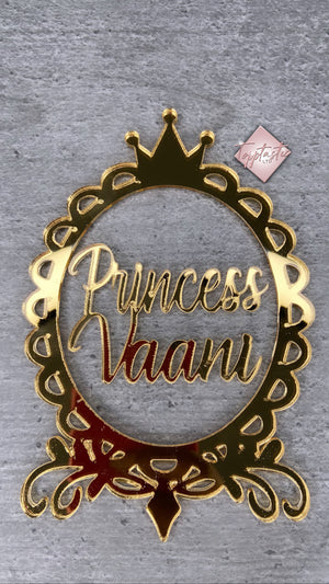 Prince/ Princess frame/ name charm set