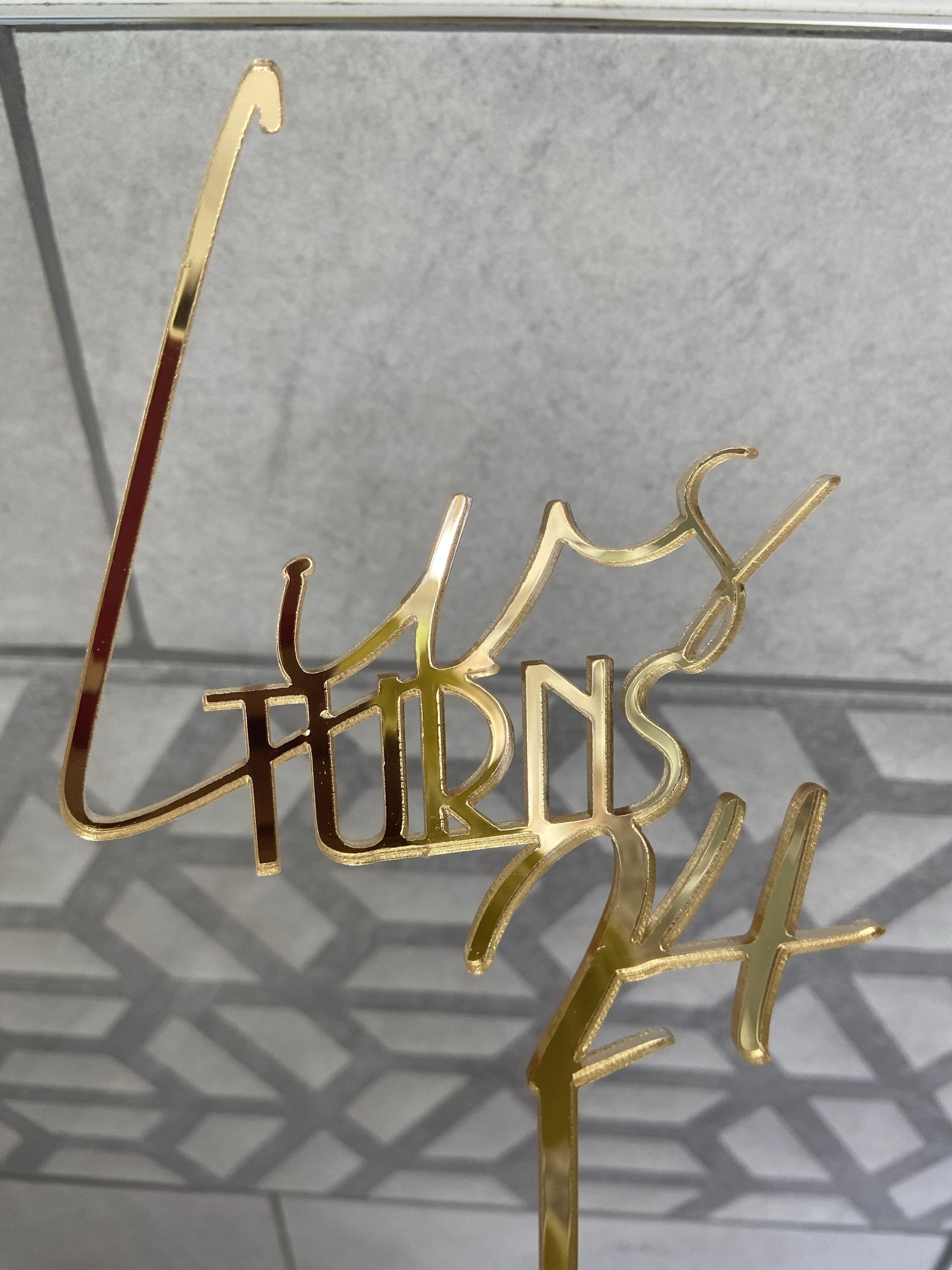 Name 'turns' age Acrylic Cake topper