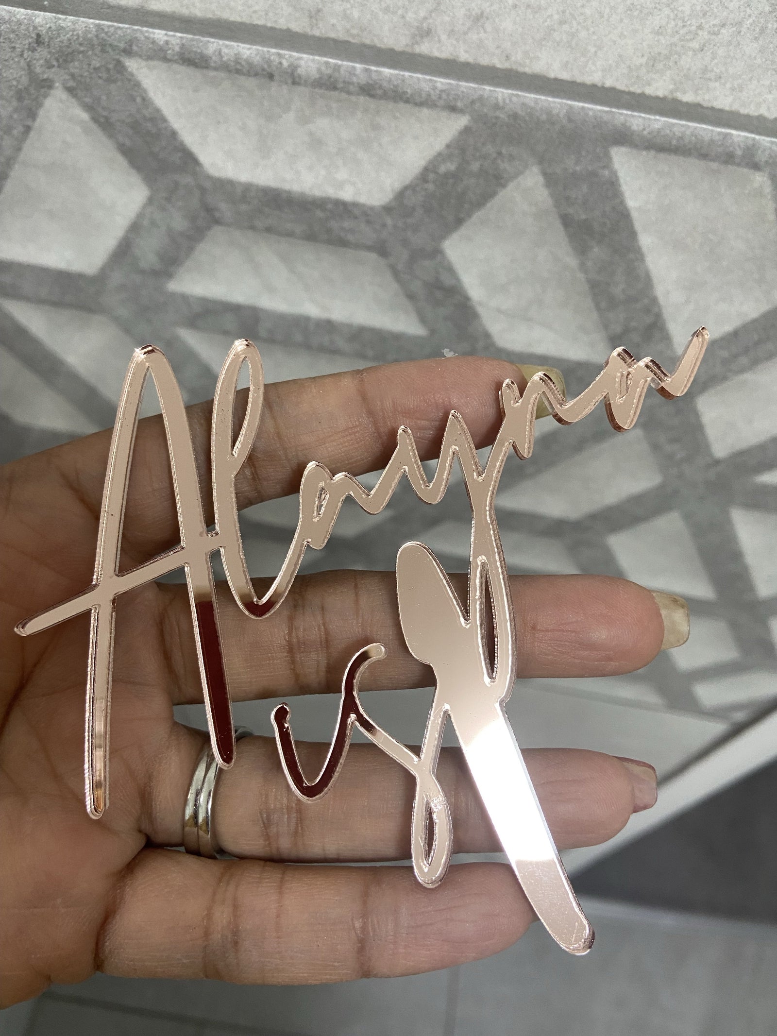 'Name is Age' Acrylic cake charm