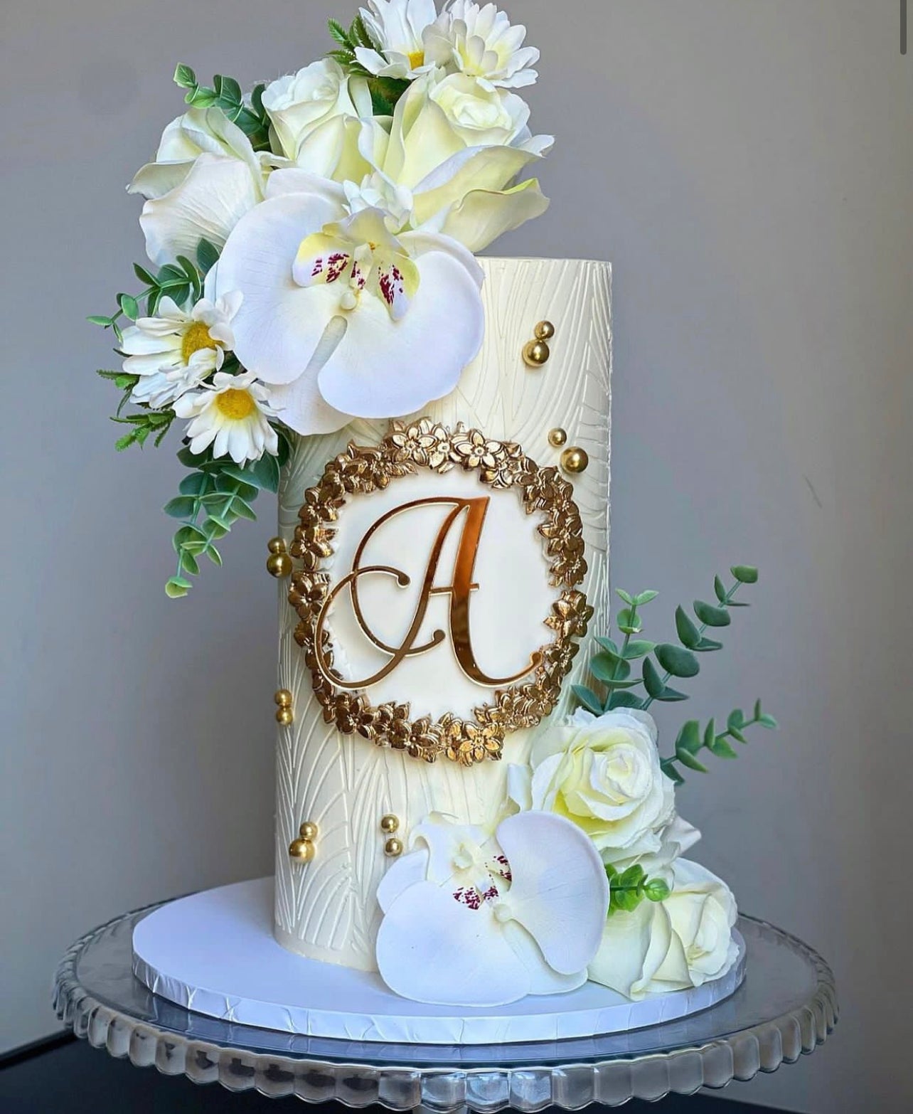 Curly Font INITIAL Acrylic cake charm