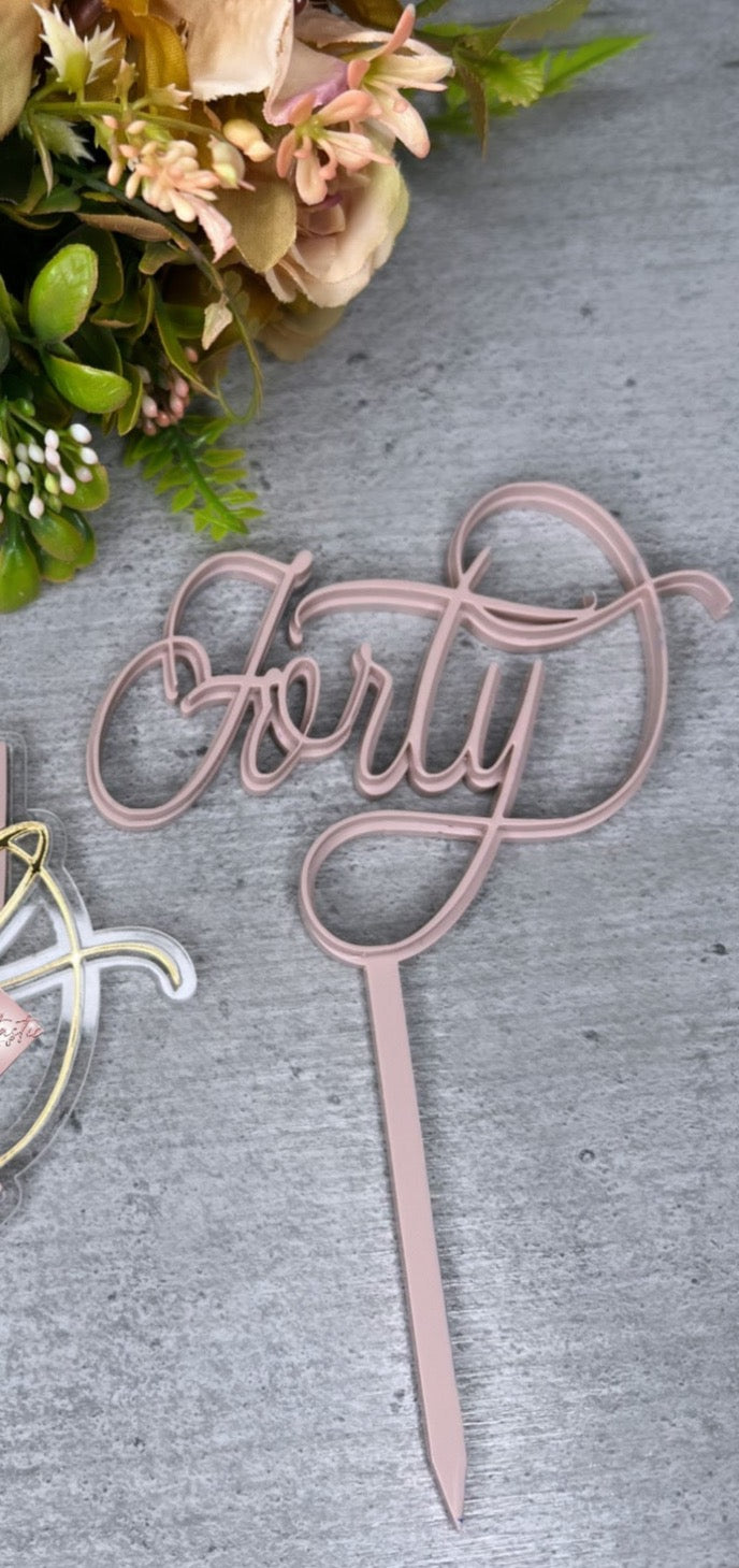 Elegant font Double layered Name/ Single word Cake Topper: Choose your Font