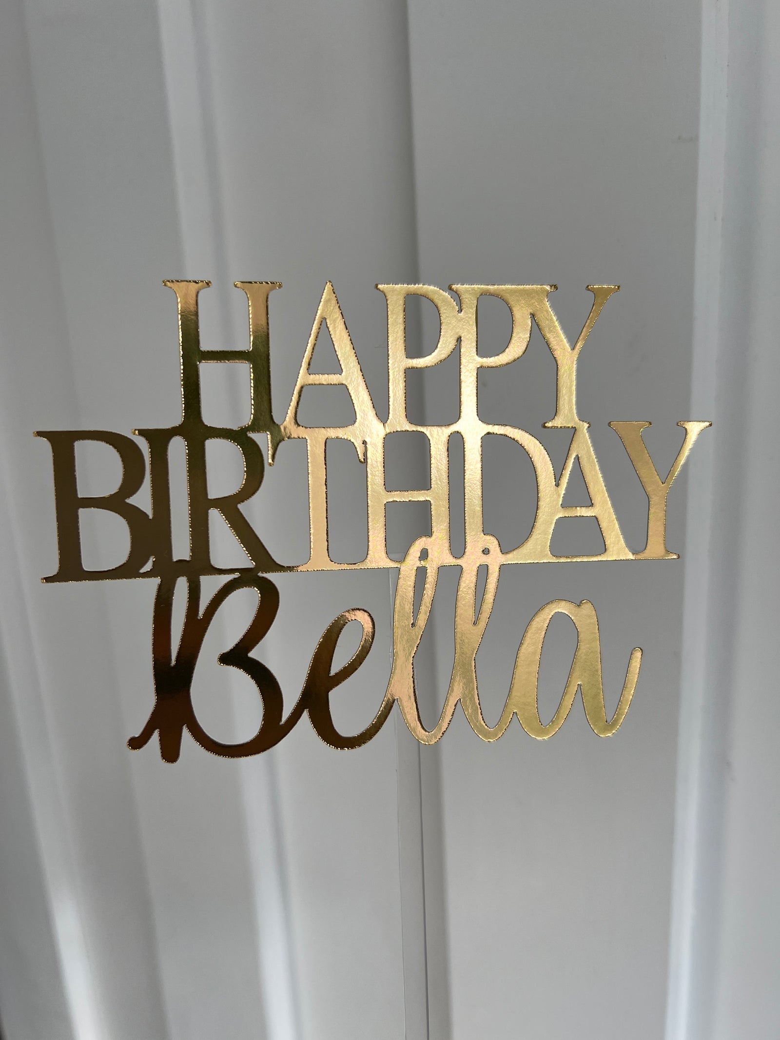 Personalised cardstock cake topper