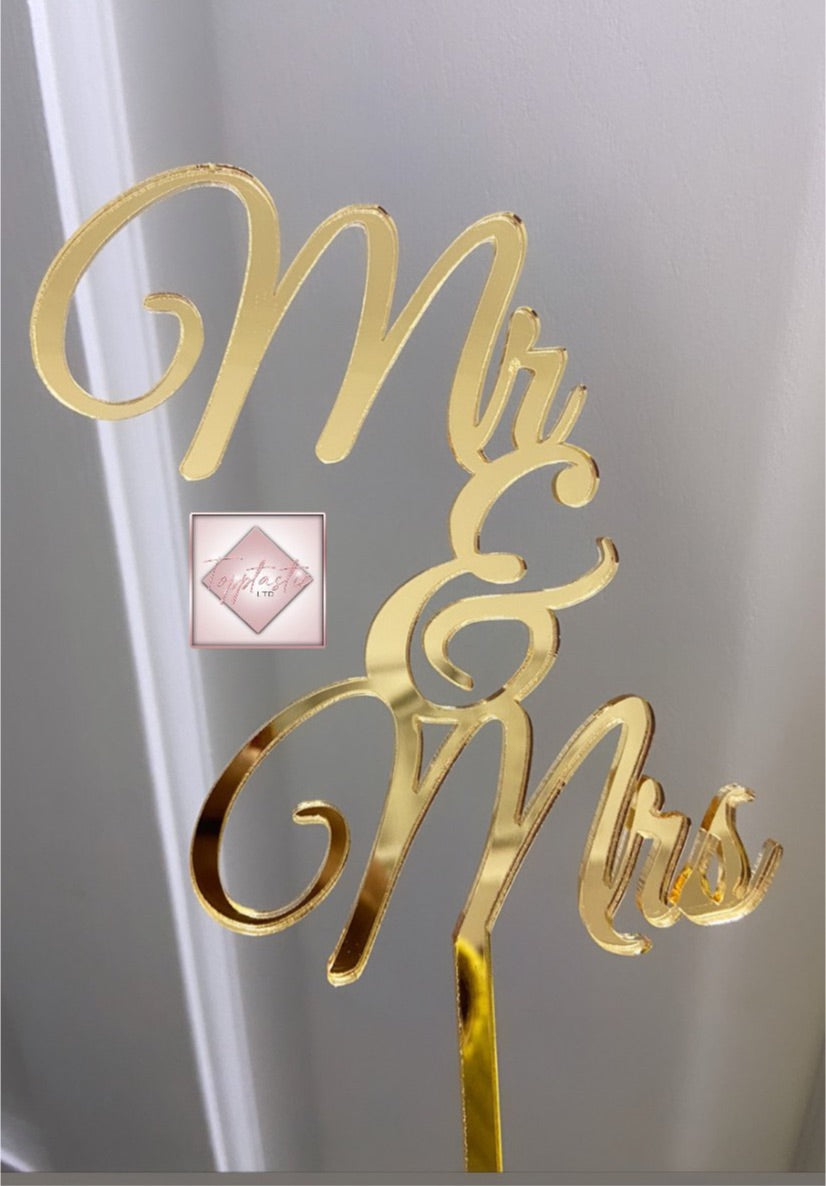 Mr & Mrs/ Wedding Acrylic cake topper