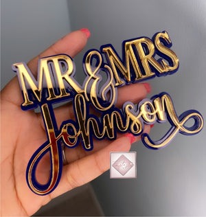 Mr & Mrs/Wedding- Double layer Acrylic charm