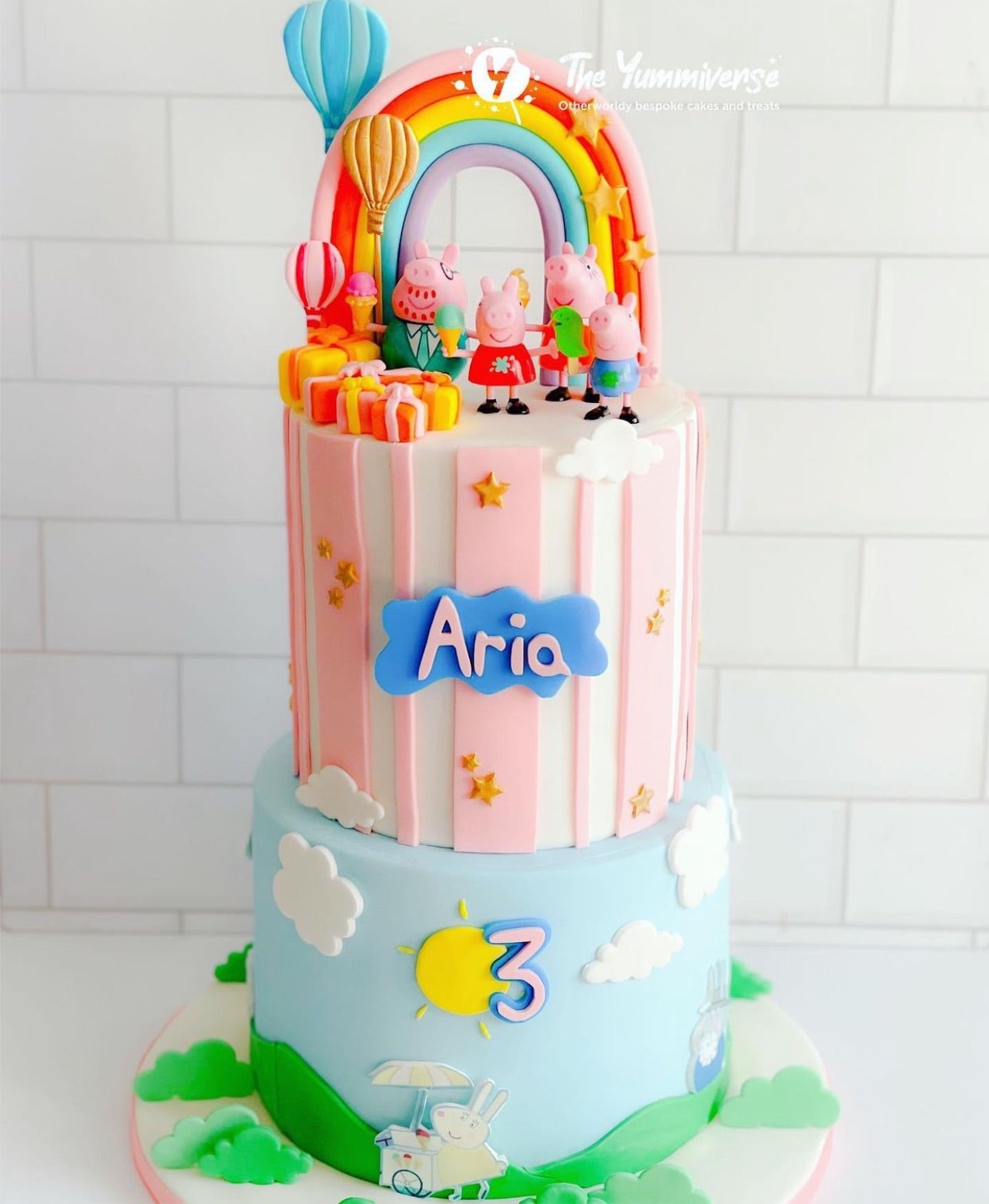 Peppa Pig- Double layered Name and age charm set