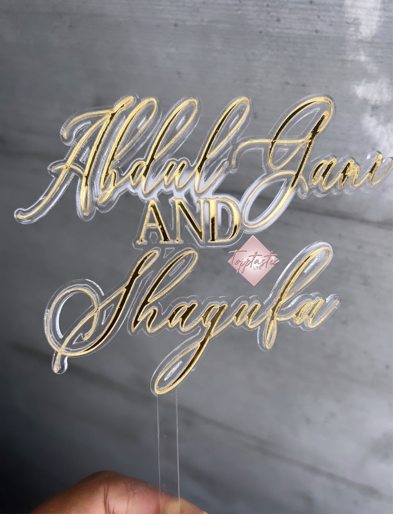 Wedding/ Engaged Double layered Personalised Topper