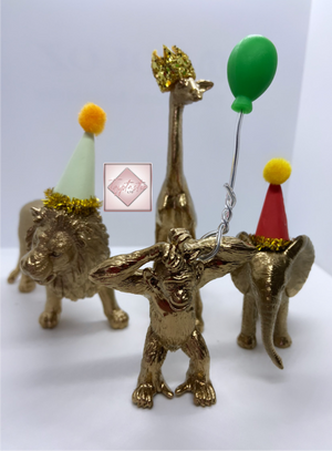 Set of 4 Gold Animal Cake toppers/ Wild one SET