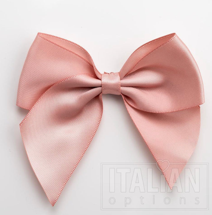 10mm wide Satin bows- Pack of 6- self adhesive- Rose Gold