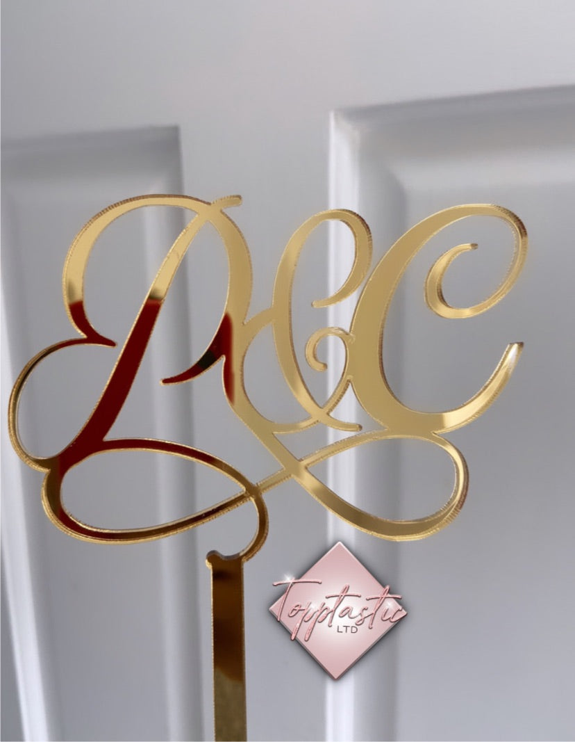 Initial/Wedding Acrylic topper- various fonts