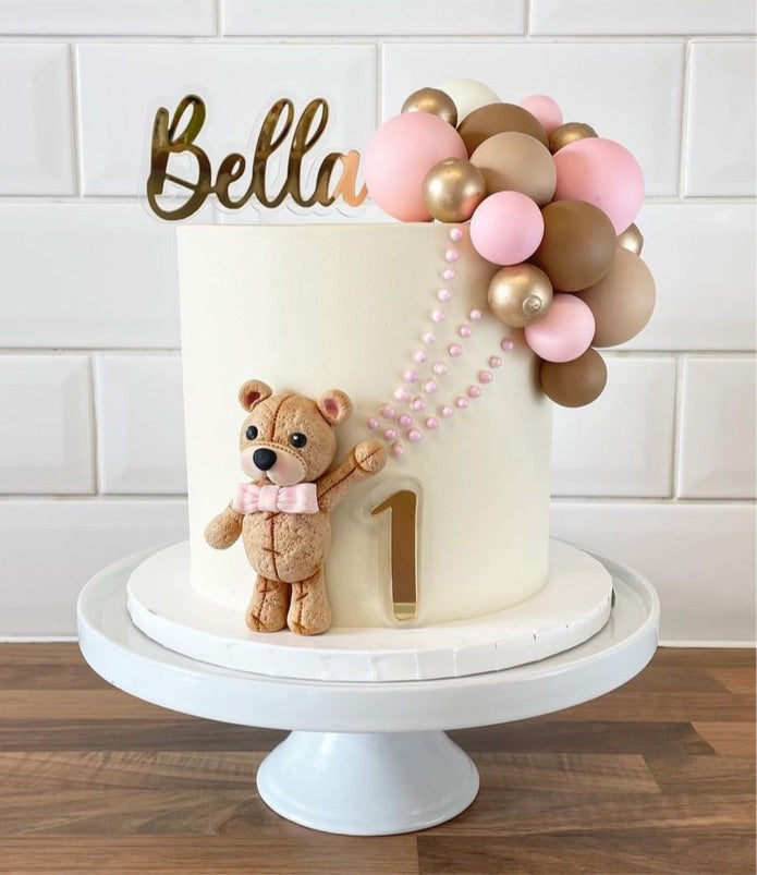 Double layered Name/ Age Acrylic cake charm/ topper SET: Choose your Font