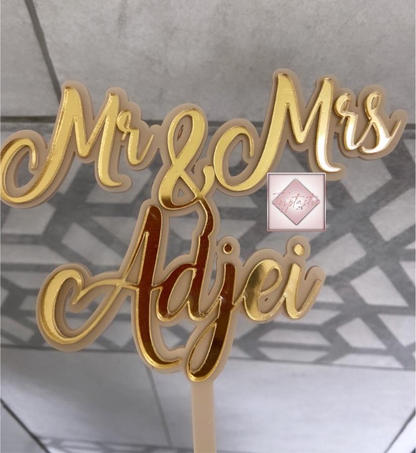 Mr & Mrs/ Wedding- Double layered acrylic topper