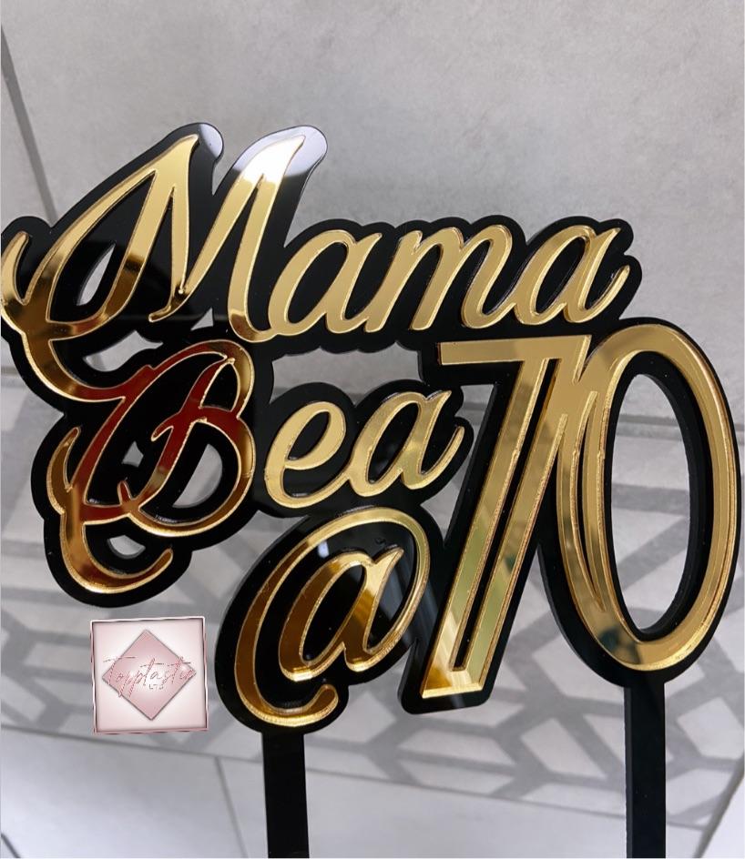 Name @ Age- Double layered acrylic topper