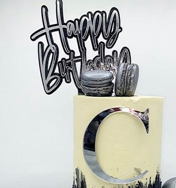 Happy Birthday- Double layer acrylic cake topper