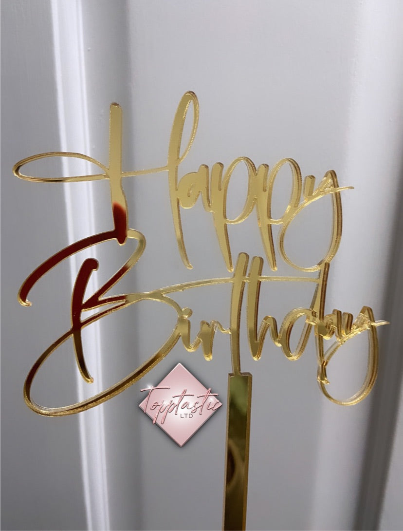 Happy Birthday Acrylic Cake Topper
