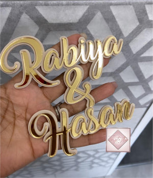 Mr & Mrs/Wedding- Double layer Acrylic charm