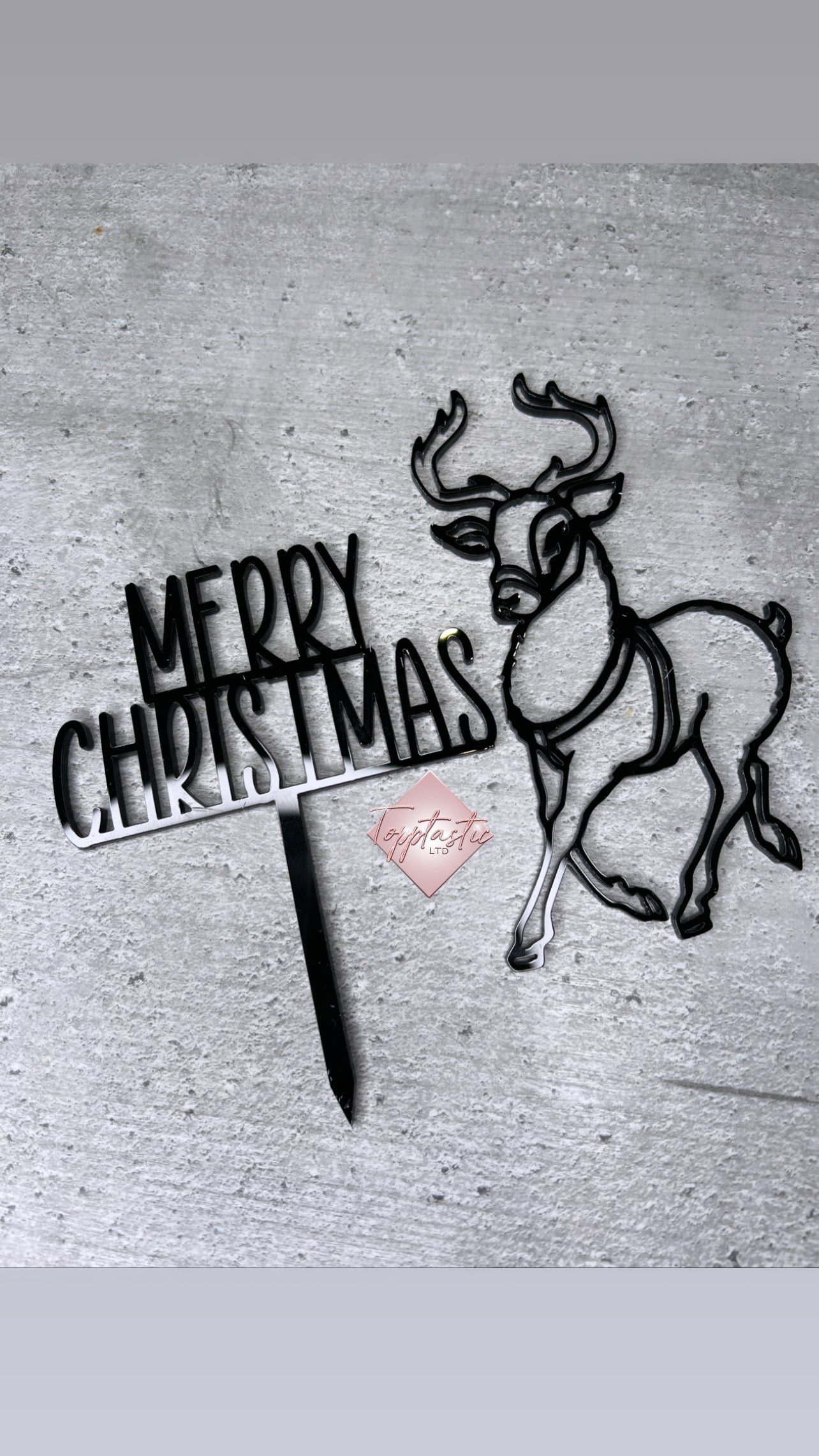 Merry Christmas Acrylic Cake Topper