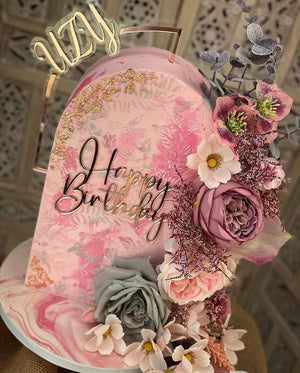Arched cake topper: Choose your Font