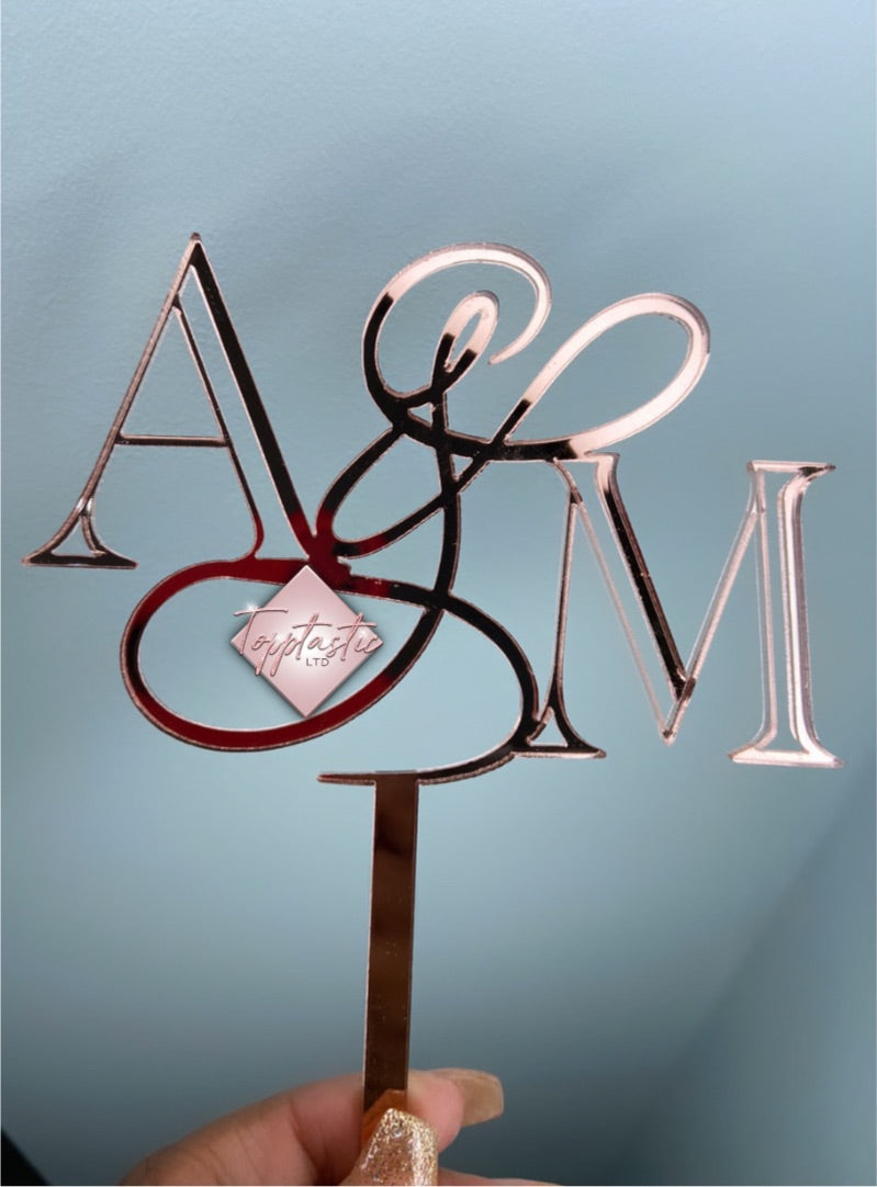 Initials/ Wedding Acrylic cake topper