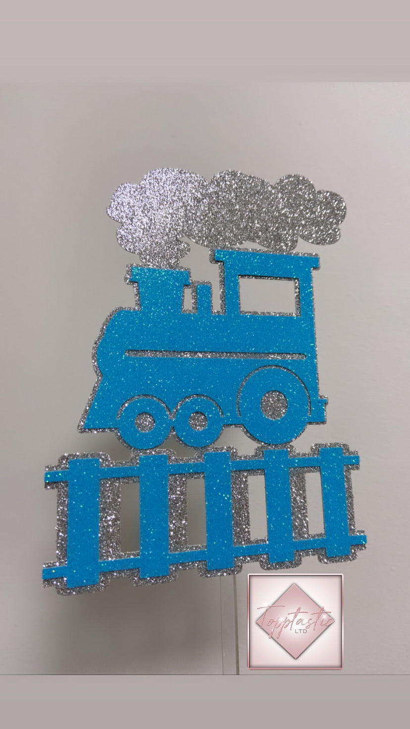 Train cardstock cake topper