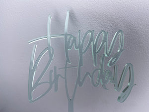 Coloured translucent 'Happy Birthday' Cake topper