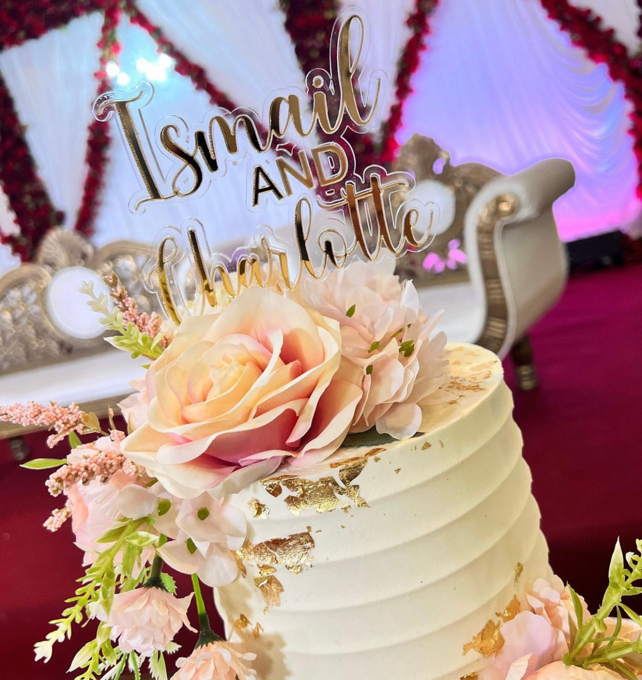 Wedding- double layered acrylic Cake Topper