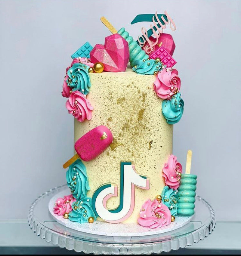 TikTok Acrylic cake charm/ topper