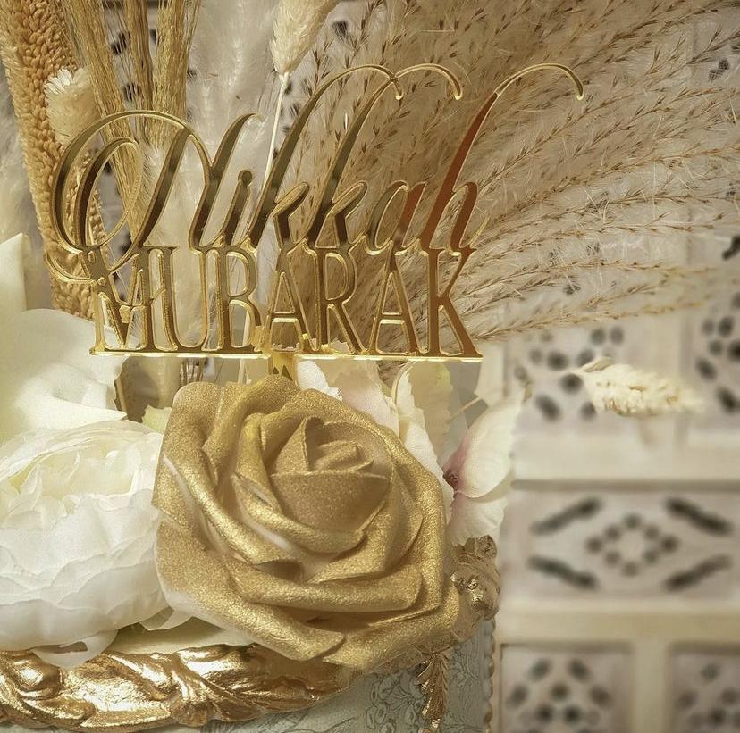 Nikkah Mubarak Acrylic Cake topper