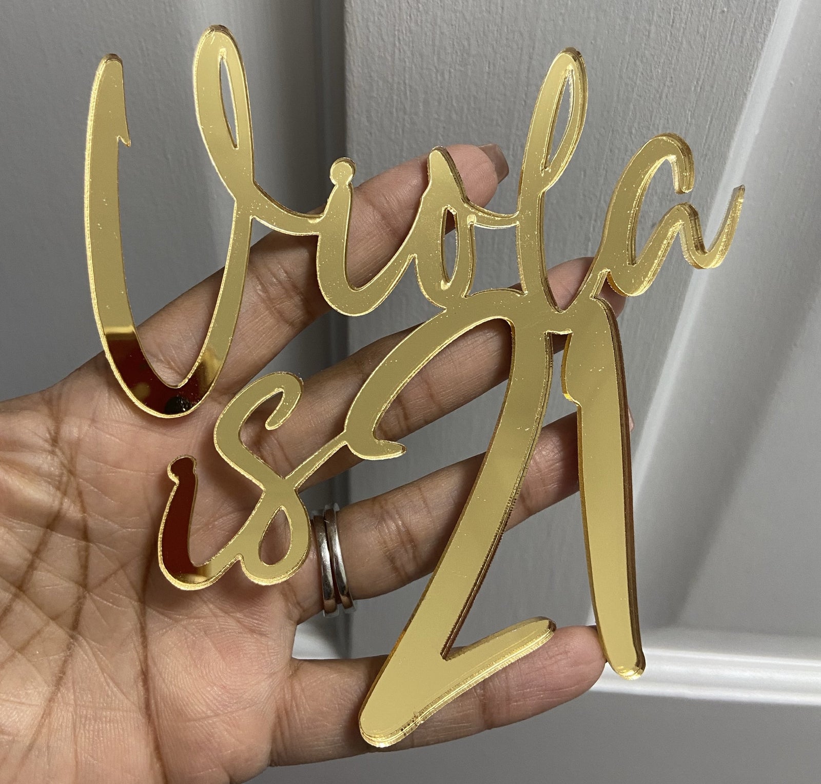 'Name is Age' Acrylic cake charm