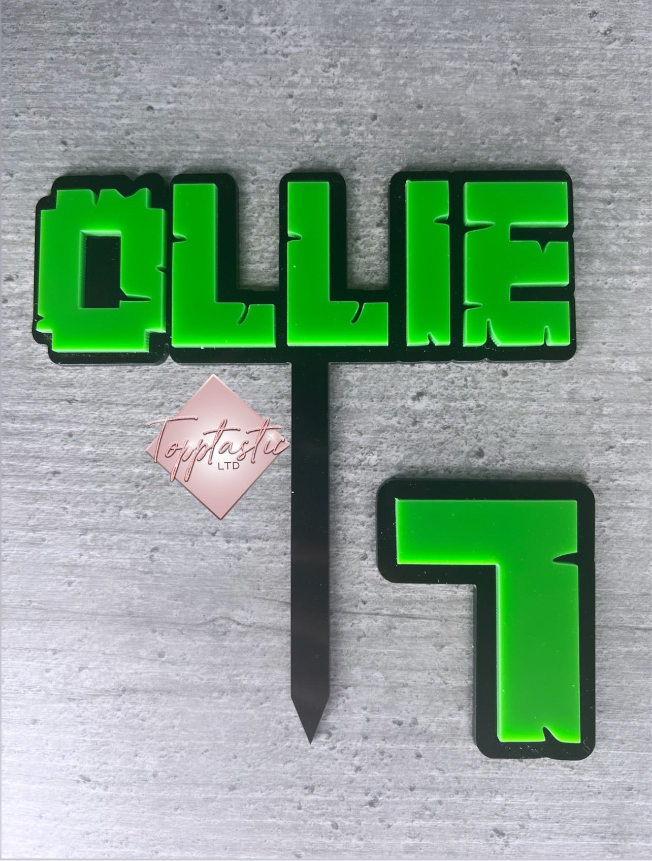 Minecraft font, Double layered Name and age set