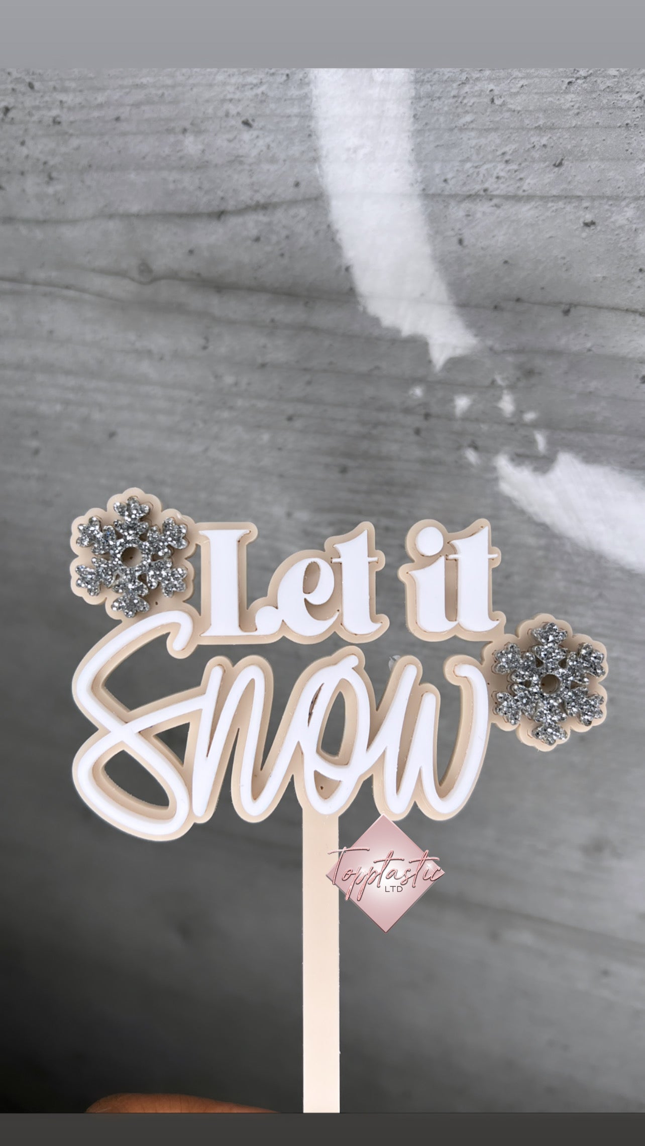 Let it Snow/ Christmas- Double layer acrylic topper
