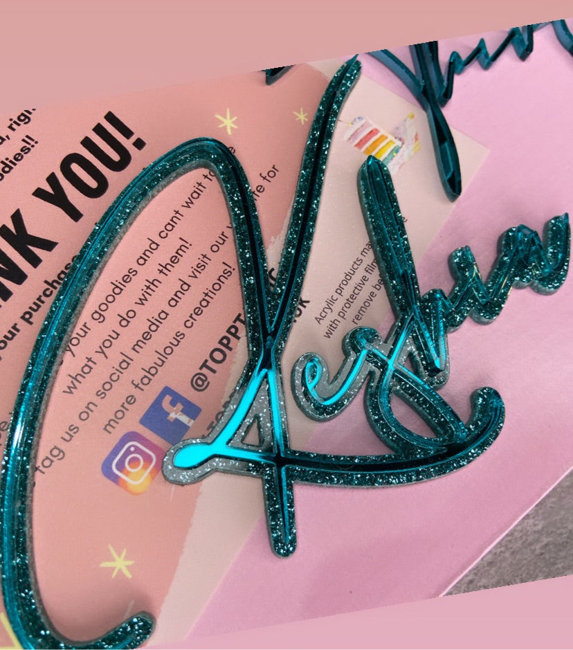 Double Layer 'signature' font charm